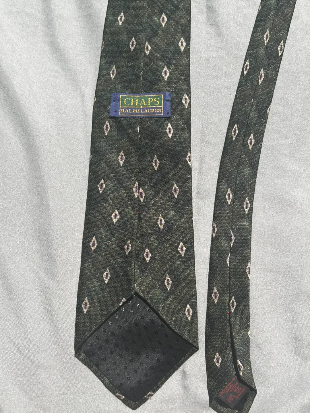 Chaps Ralph Lauren Green Silk Tie image indicator(2)