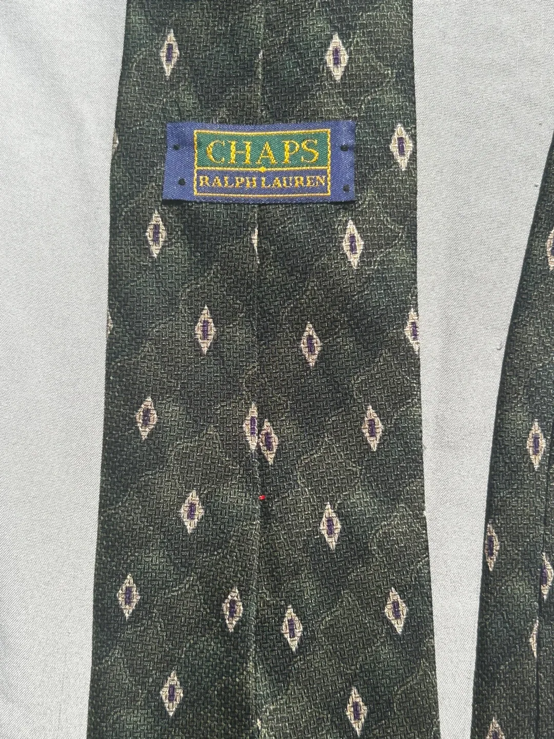 Chaps Ralph Lauren Green Silk Tie thumbnail