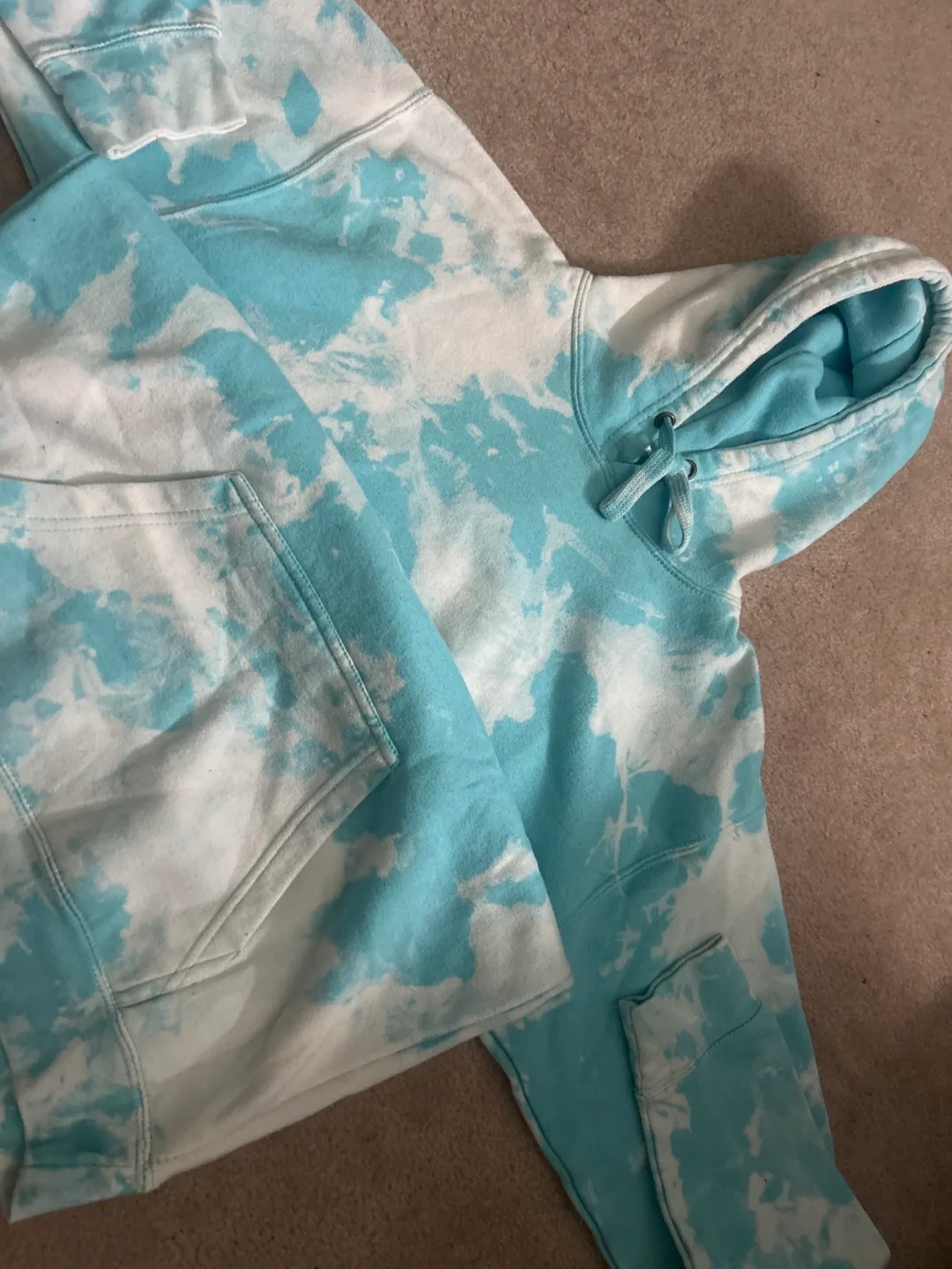 Tie-Dye Hoodie - Blue and White thumbnail