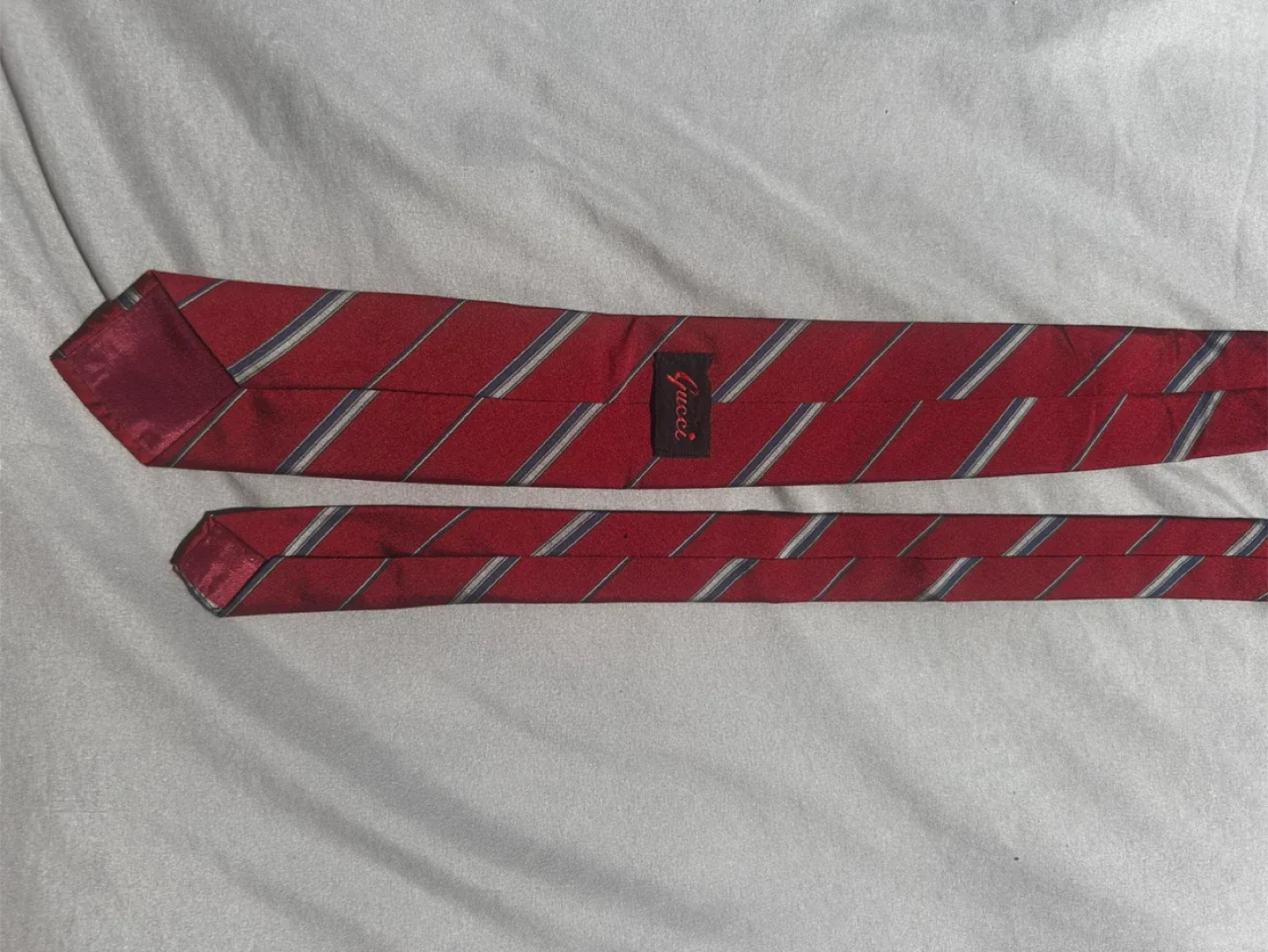Vintage Gucci Red Striped Tie image indicator(4)