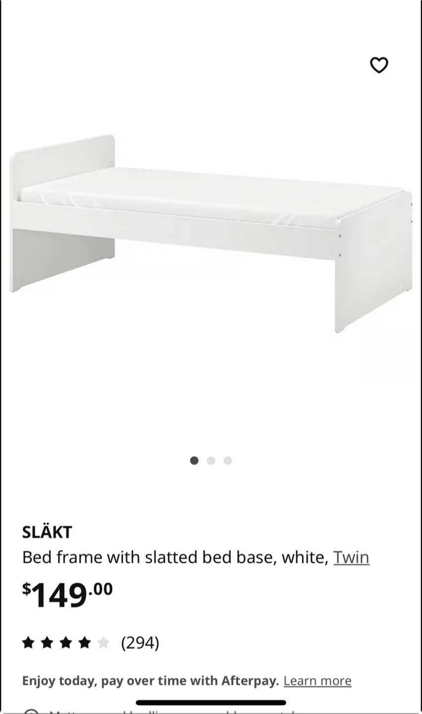 IKEA SLÄKT Twin Bed Frame w/ LURÖY Slatted Base image indicator(2)