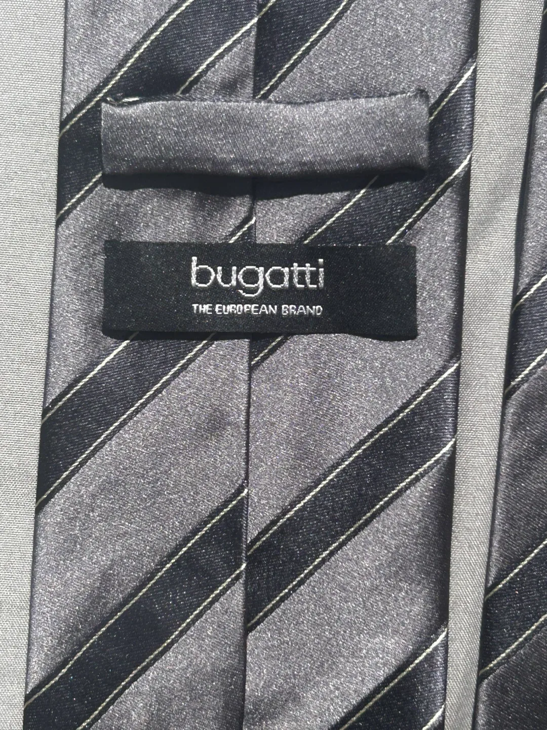 Bugatti Striped Grey Tie thumbnail