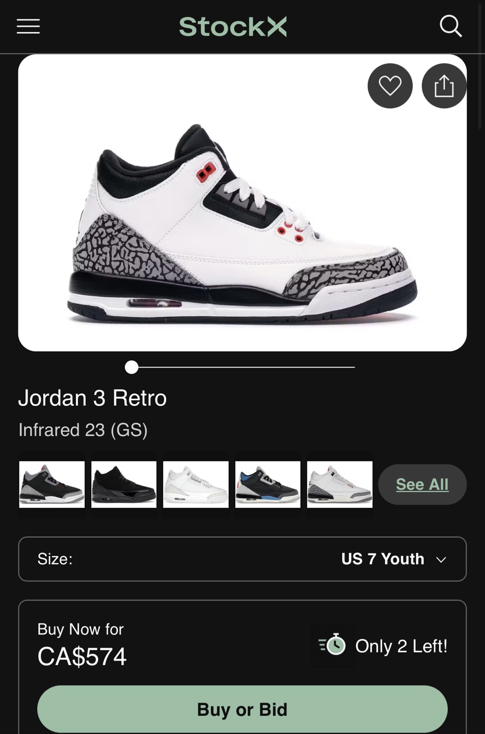 Jordan 3 Retro Infrared 23 (GS) - US 7 Youth - photo 5