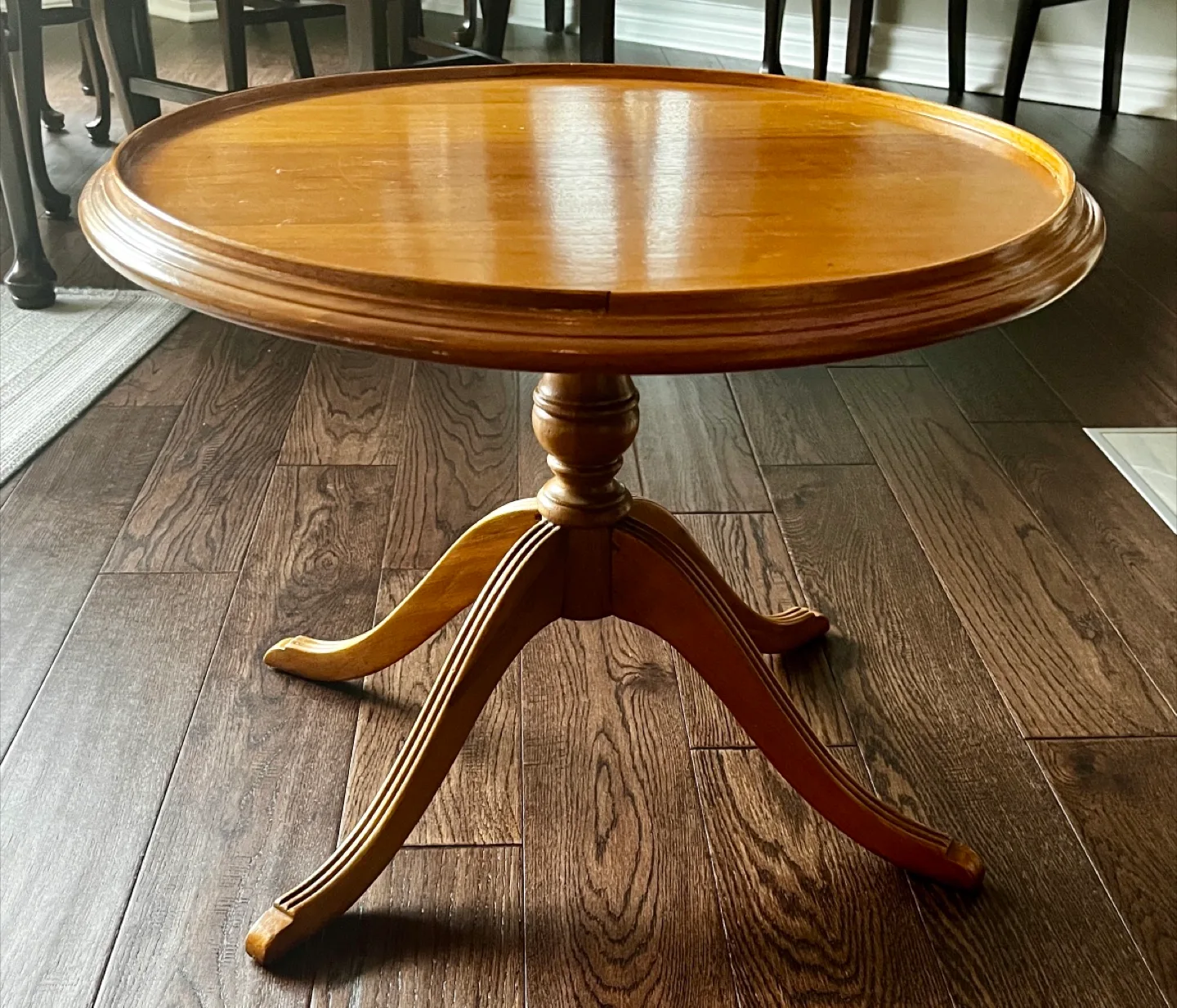 Round Wooden Side Table - 22 inch diameter thumbnail