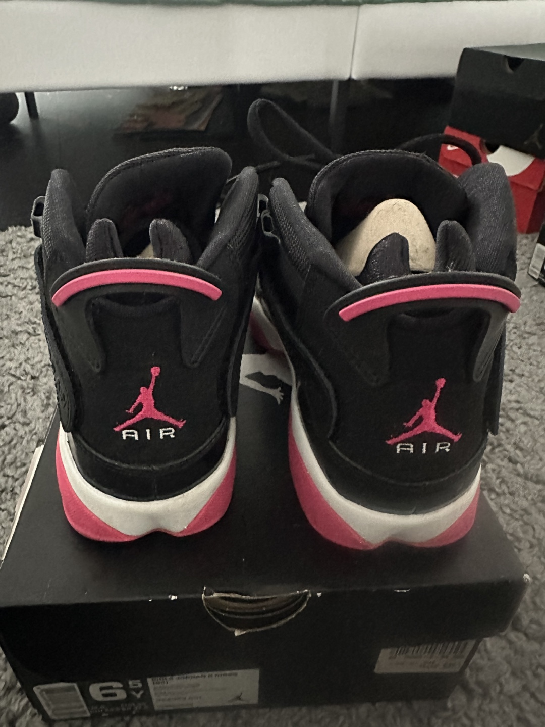 Girls Jordan 6 Rings Black & Pink (GS) Size 6.5Y - photo 2