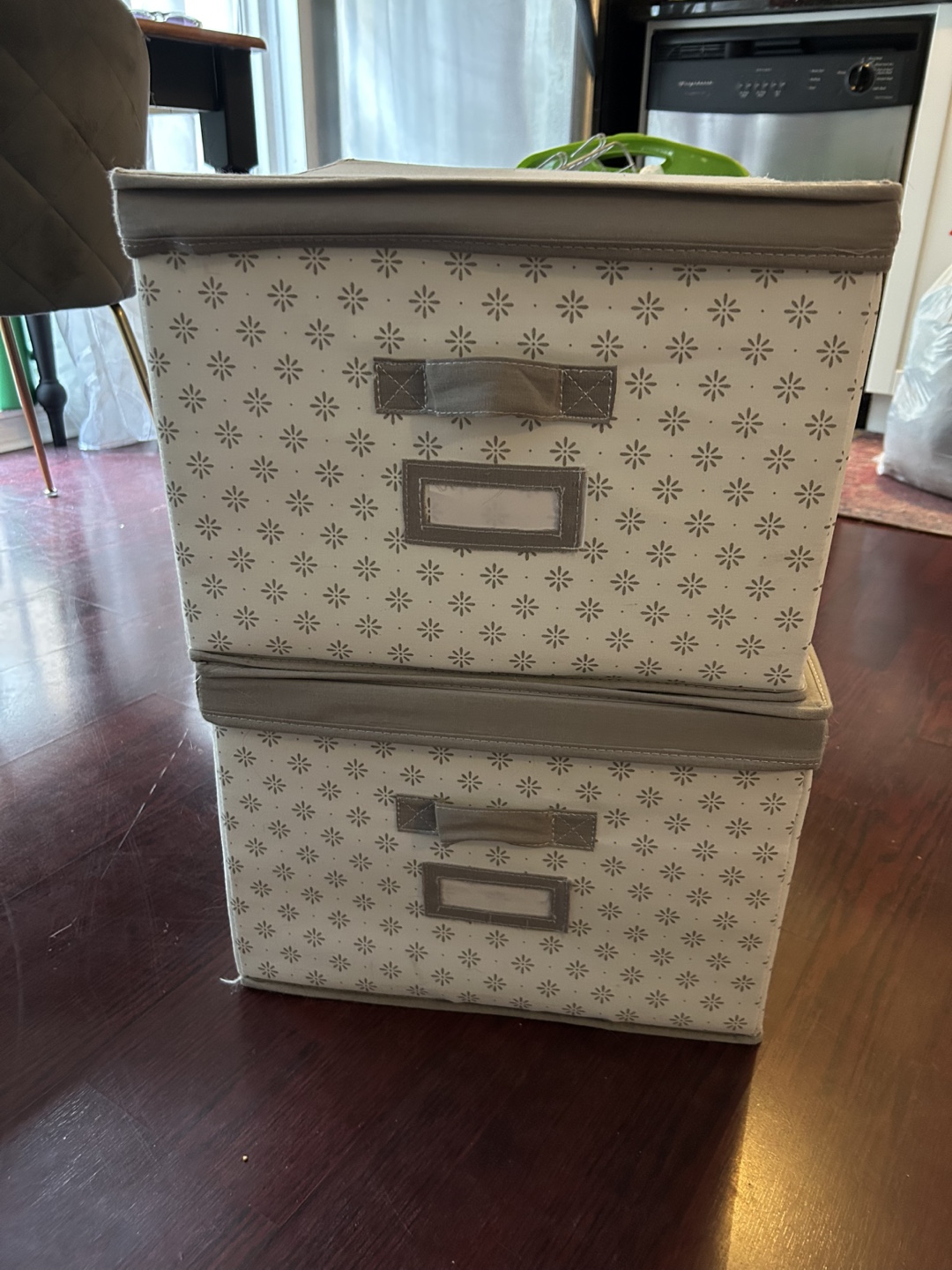 Fabric Storage Boxes with Lids - Set of 2 - photo 2