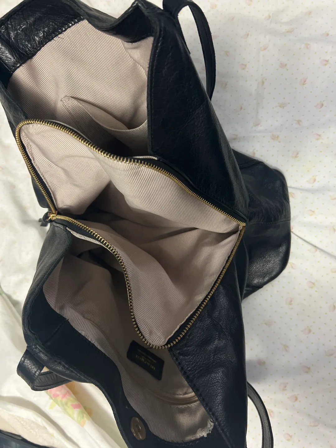 Margot New York Black Leather Tote Bag thumbnail