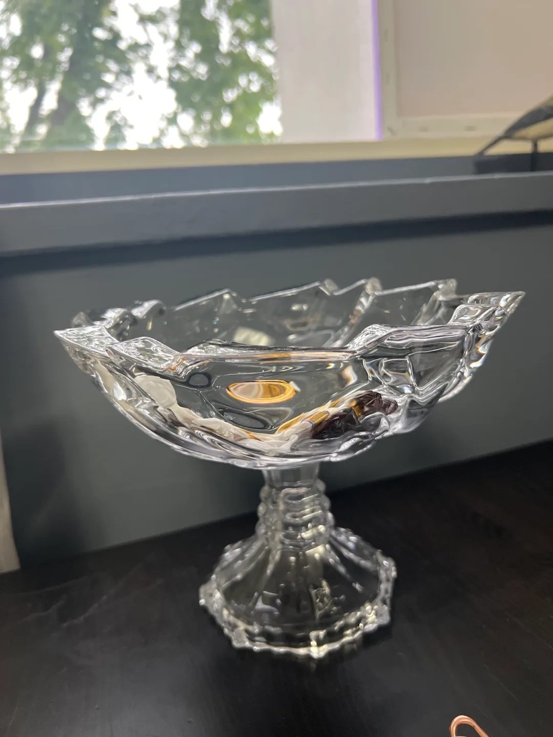Clear Glass Pedestal Bowl thumbnail