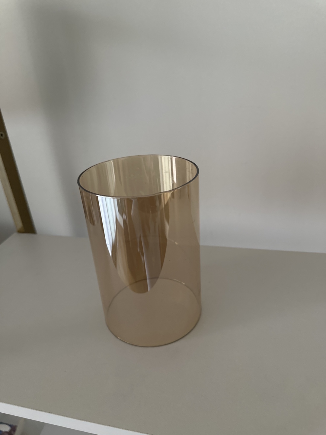 Amber Glass Cylinder Vase