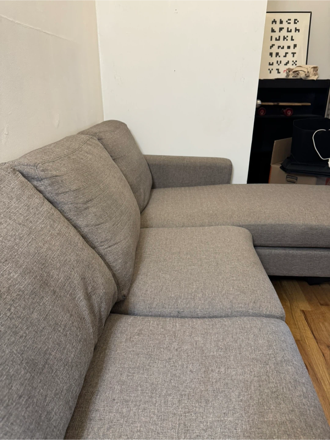 Gray Sectional Sofa - 75.9" x 32" - photo 4