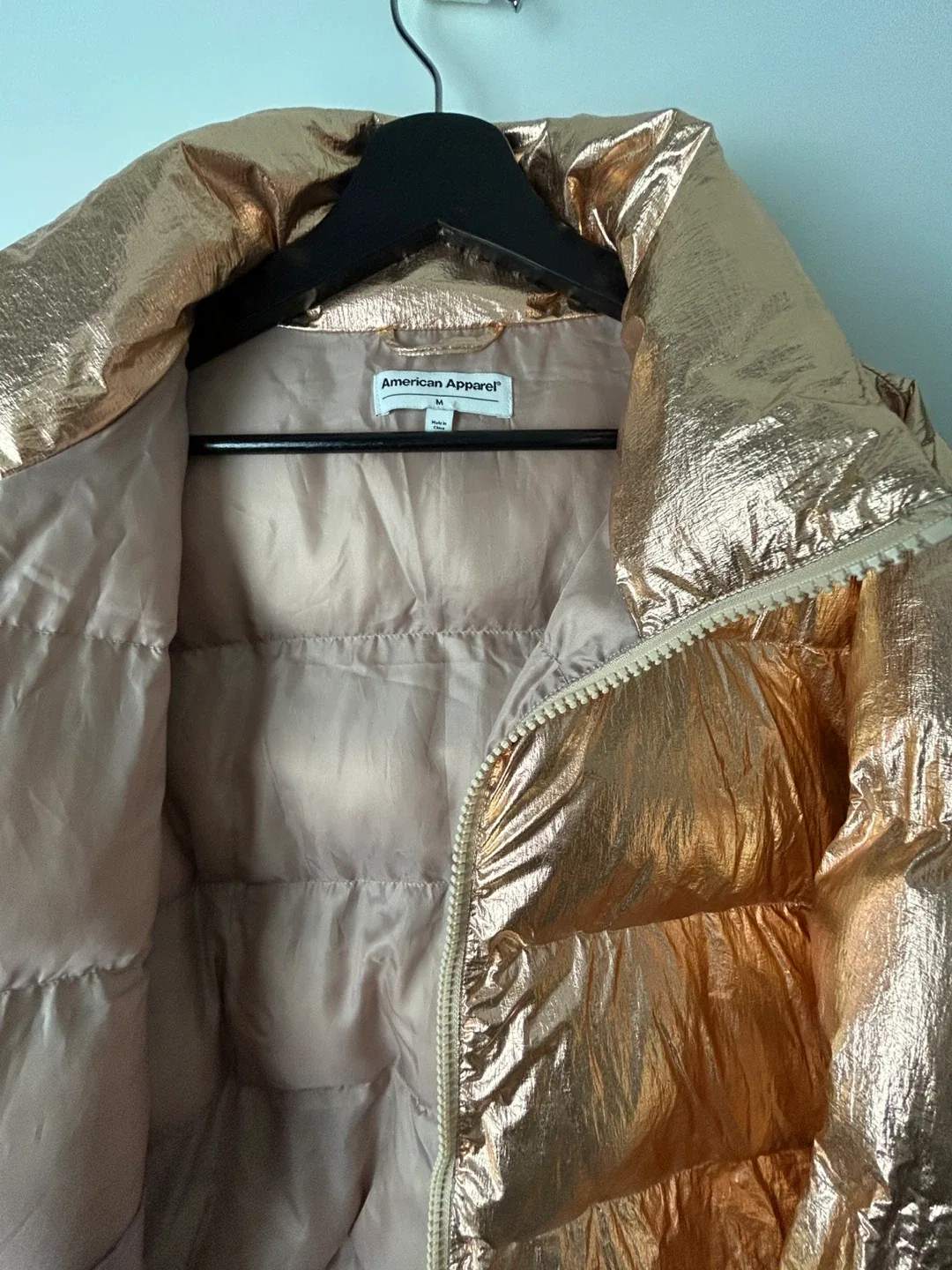 American Apparel Metallic Puffer Jacket - Size M thumbnail
