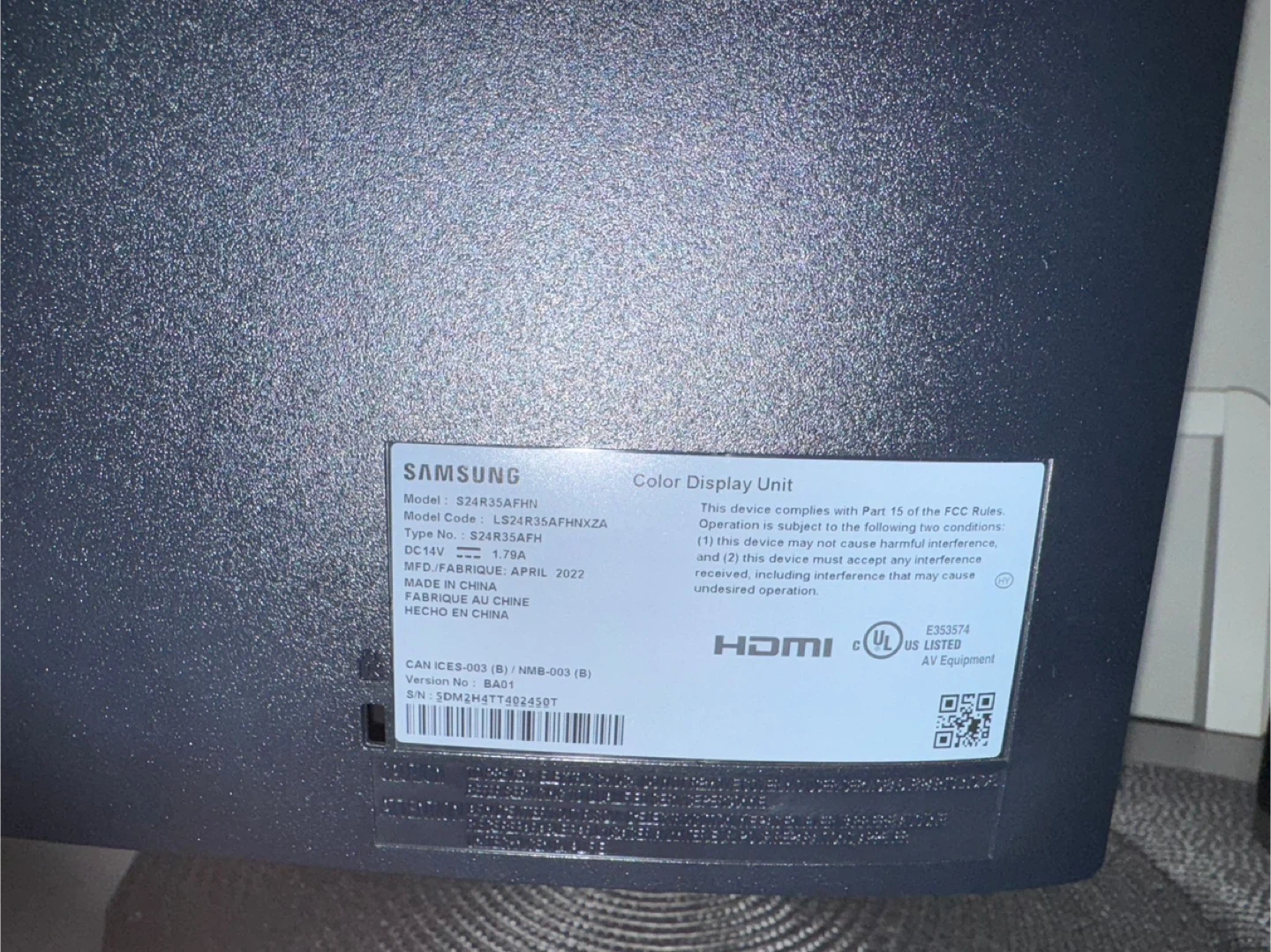 Samsung S24R35AFHN with a 24-inch Full HD (1920×1080) monitor - photo 5