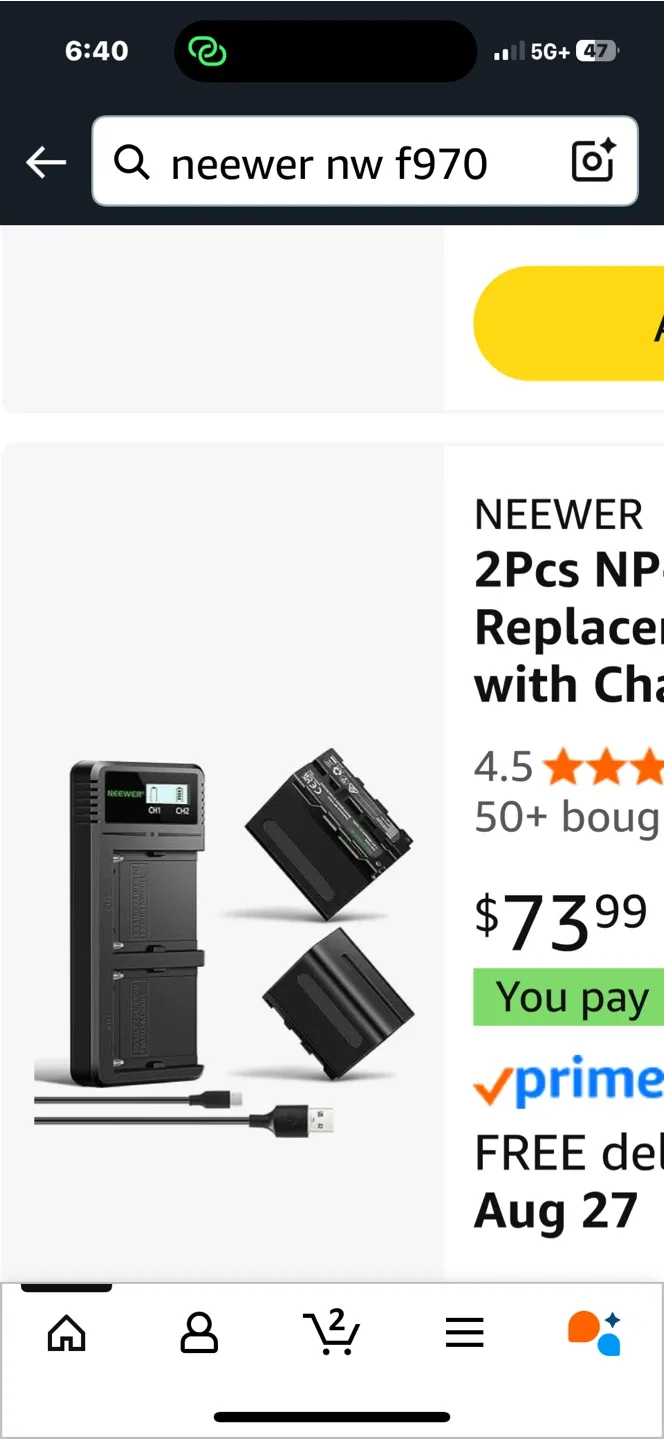 NEEWER NP-F970 Battery Charger Kit - New thumbnail