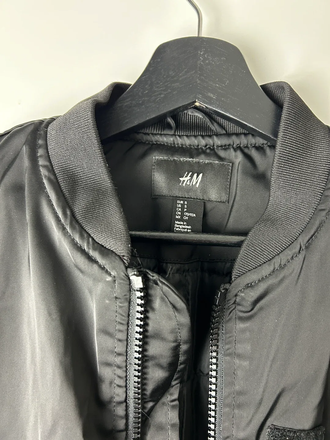 H&M Black Bomber Jacket with Tokyo Design - Size S image indicator(2)