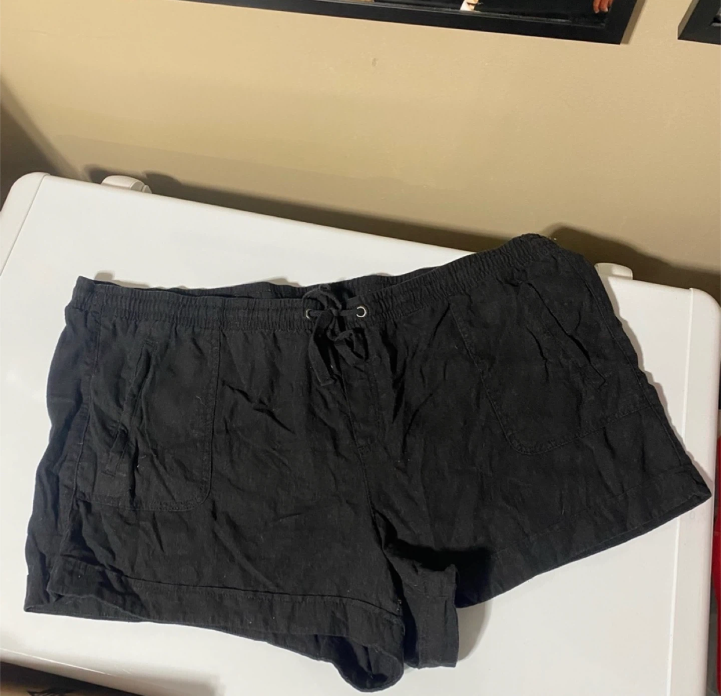 Black  Linen Shorts - photo 3