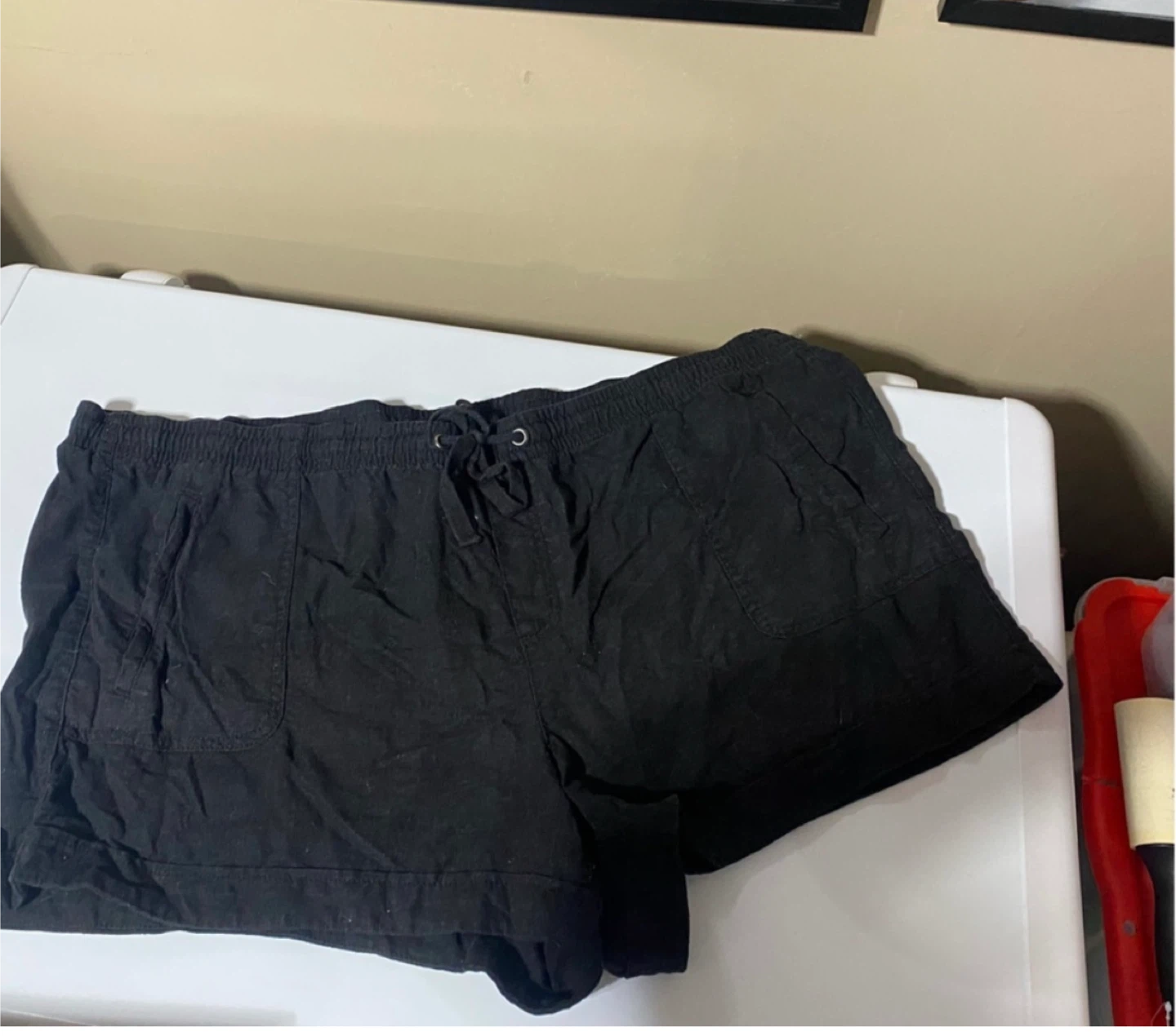 Black  Linen Shorts