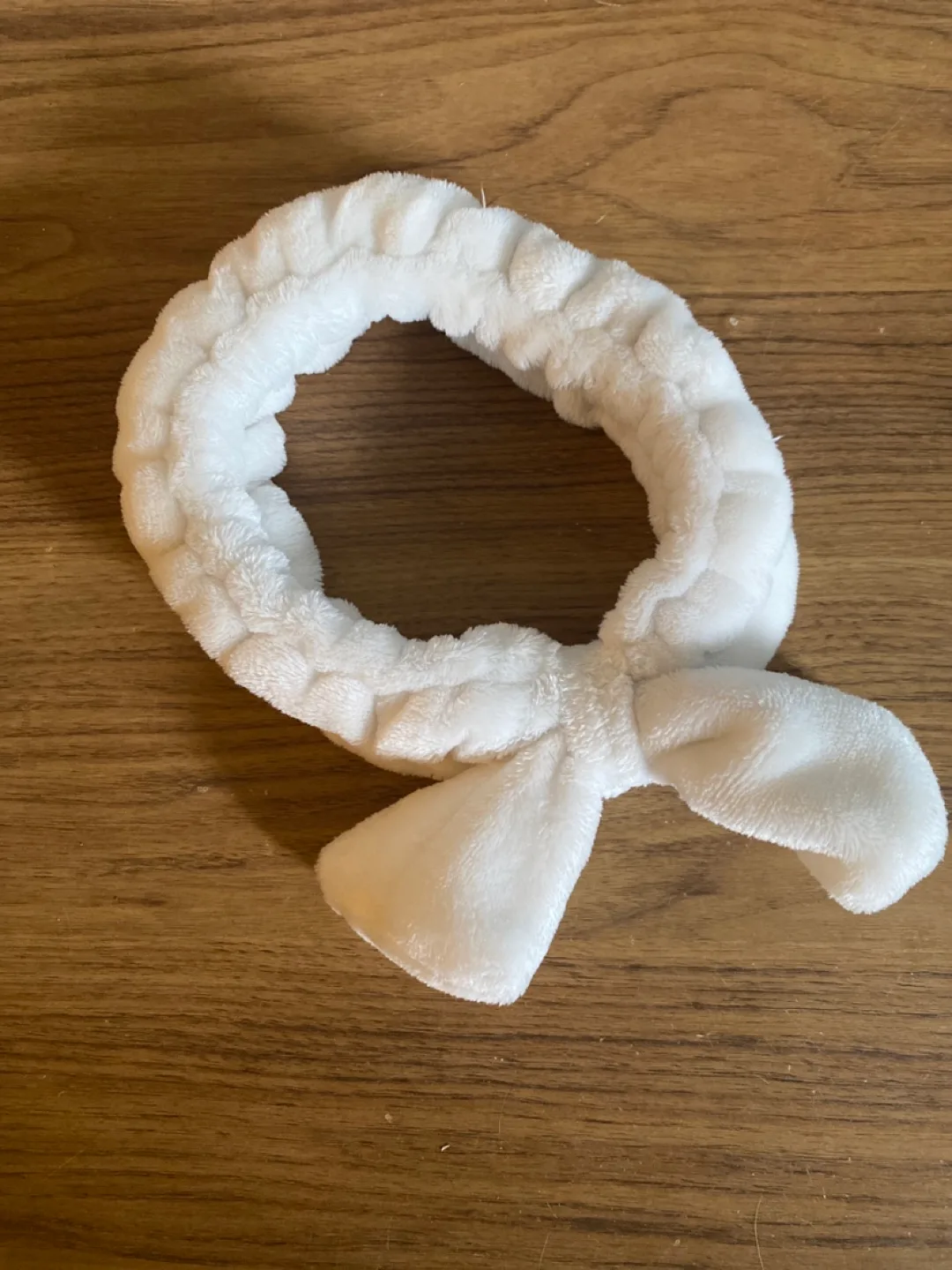 White Plush Spa Headband thumbnail