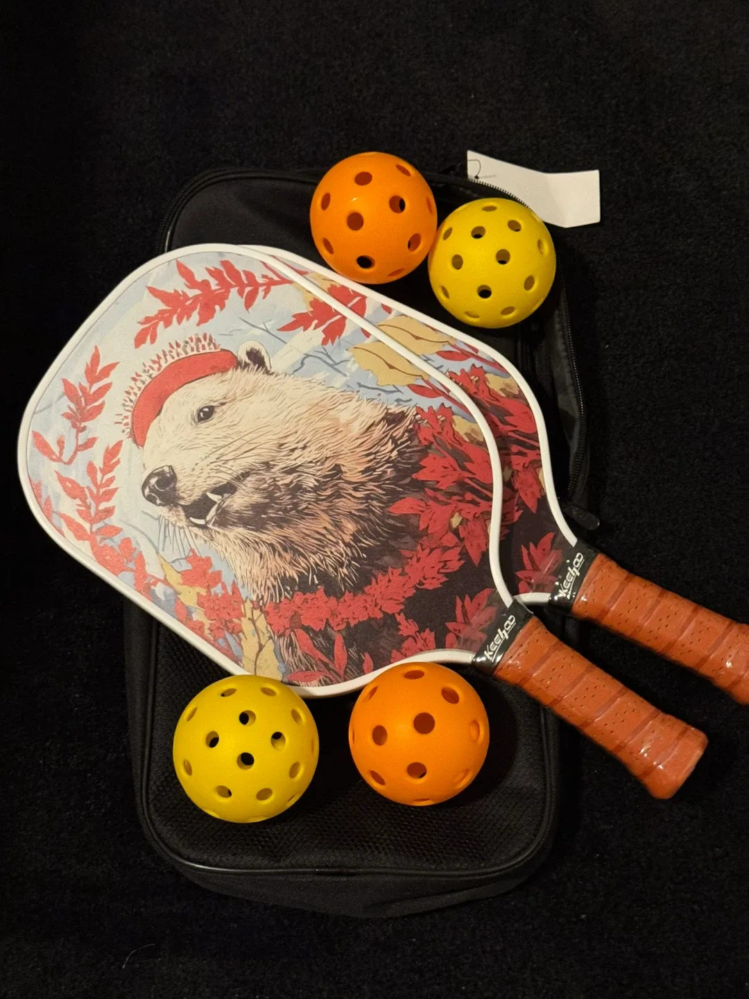 KH Pickleball Paddles Set of 2 paddles, 4 balls + bag thumbnail