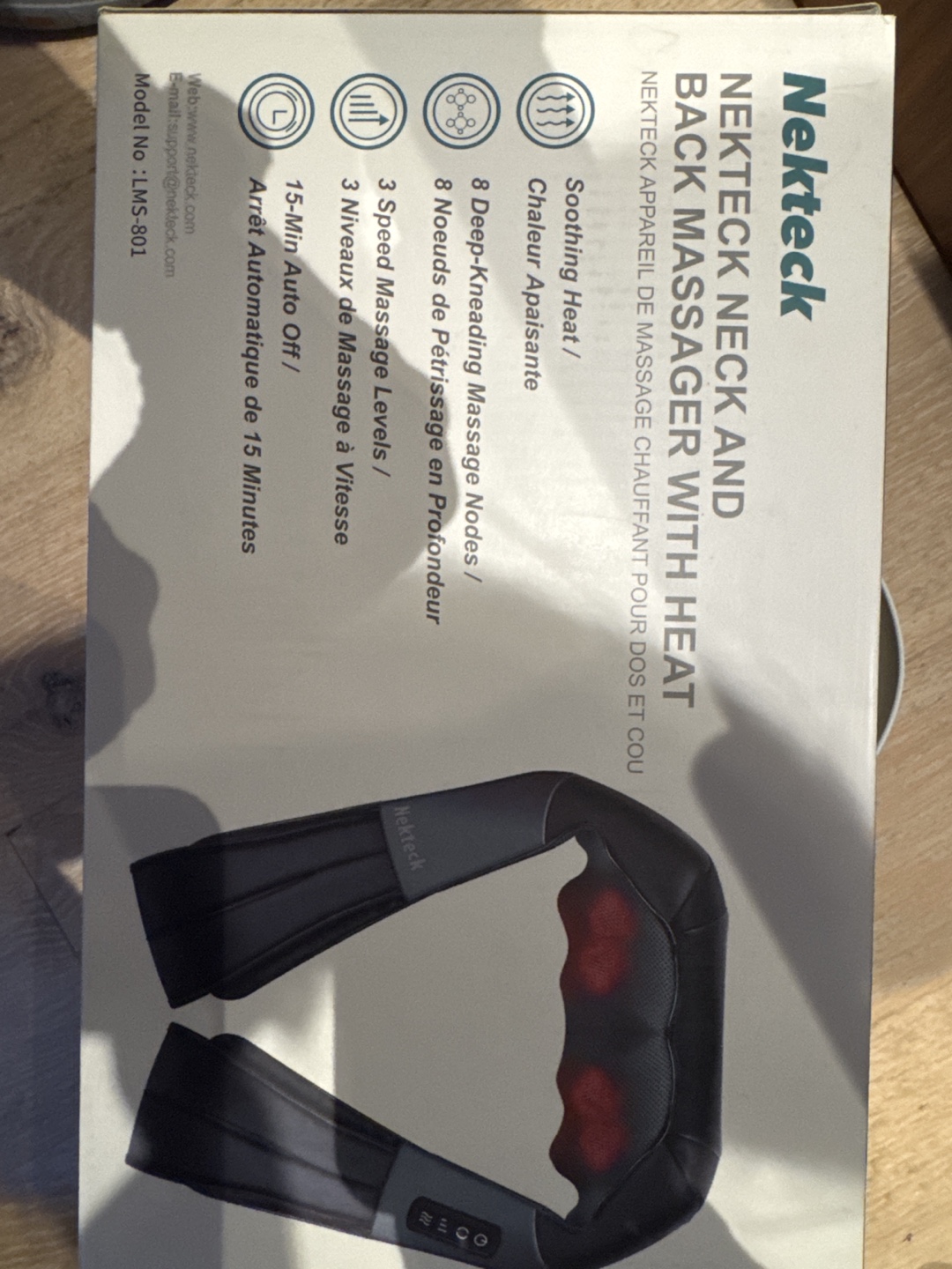 Nekteck Neck and Back Massager with Heat - Like New!