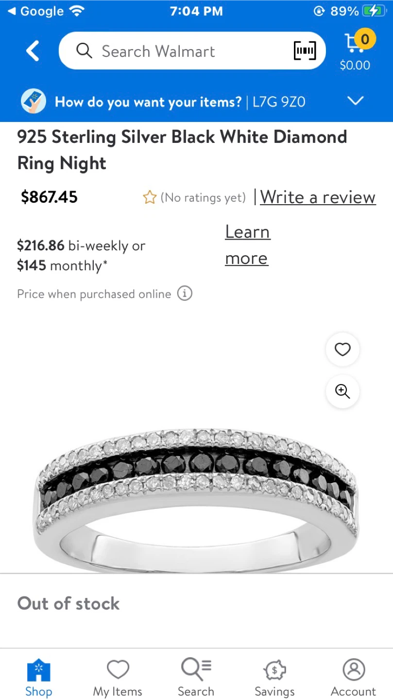 925 Sterling Silver Black White Diamond Ring - photo 3