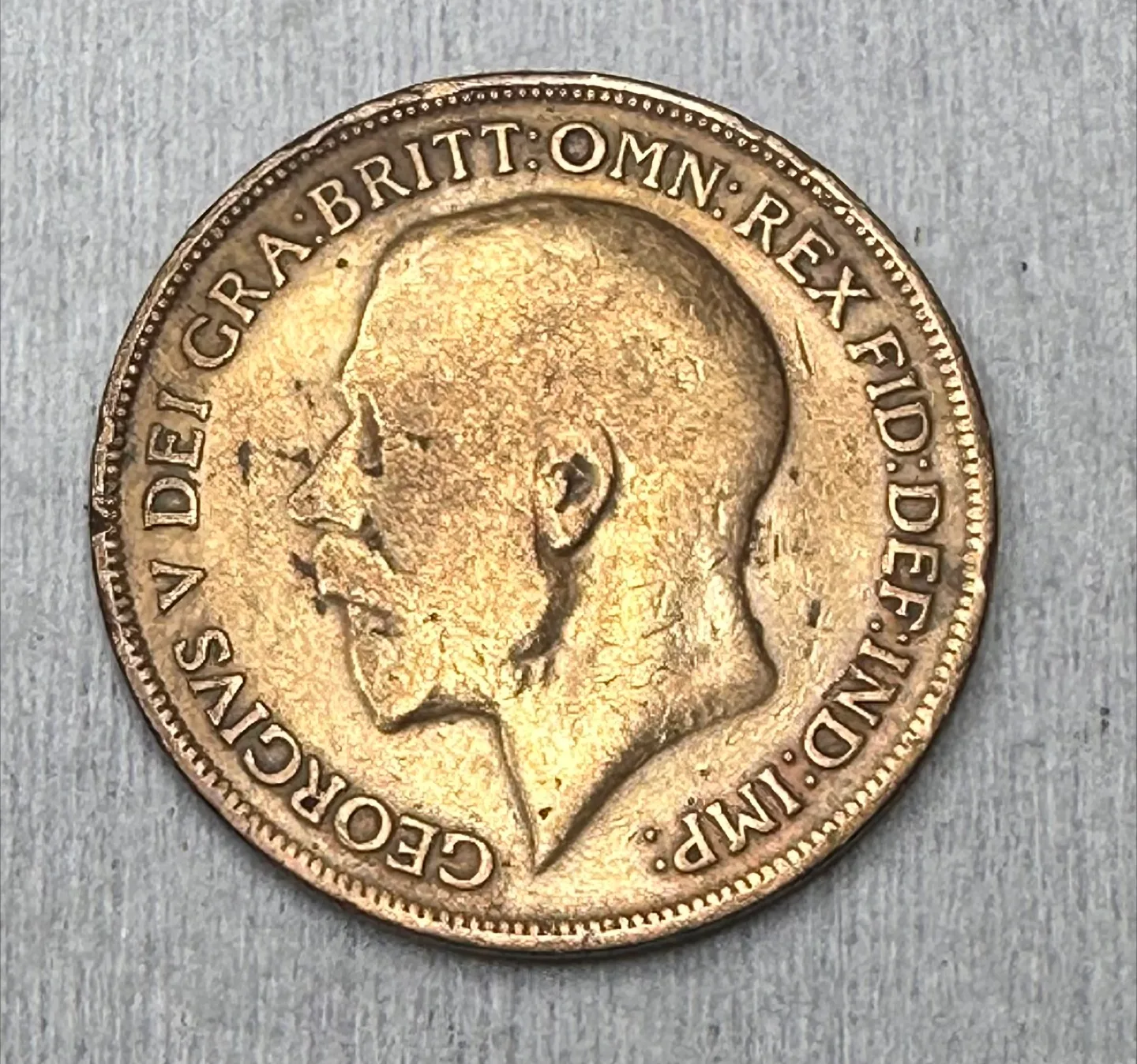 1914 British One Penny coin thumbnail