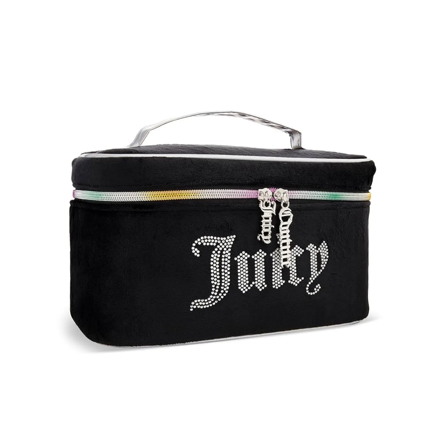 Juicy Couture Rhinestone Black Velour Cosmetic Travel Bag thumbnail