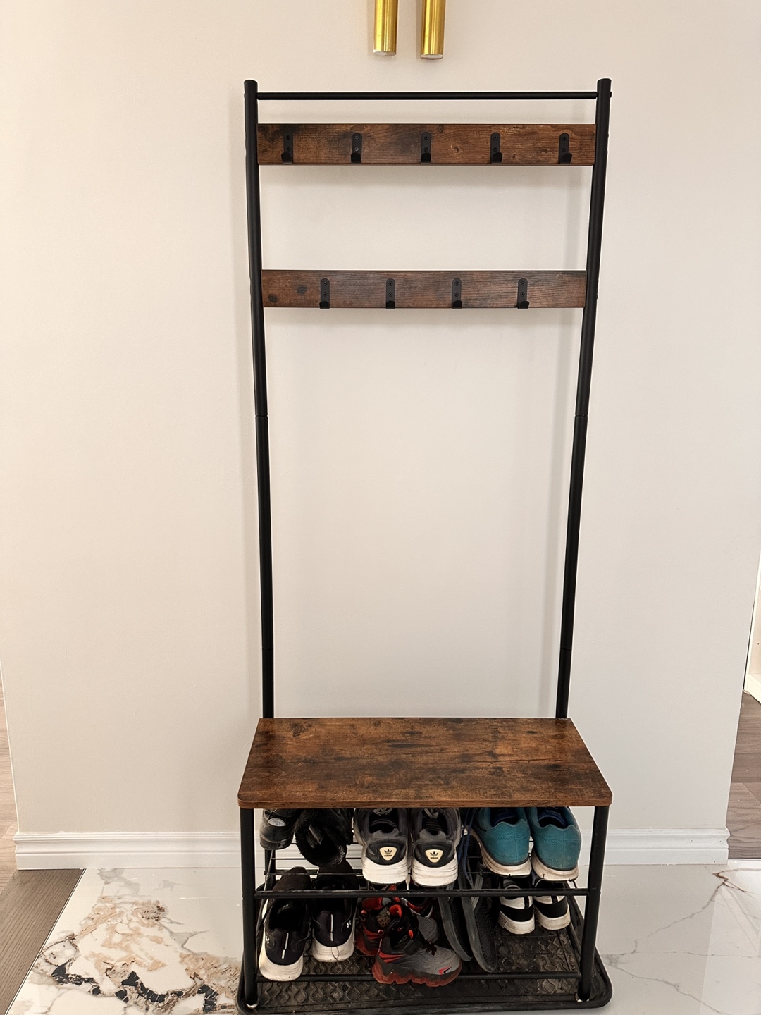 Coat Rack with Shoe Storage Bench - photo 2
