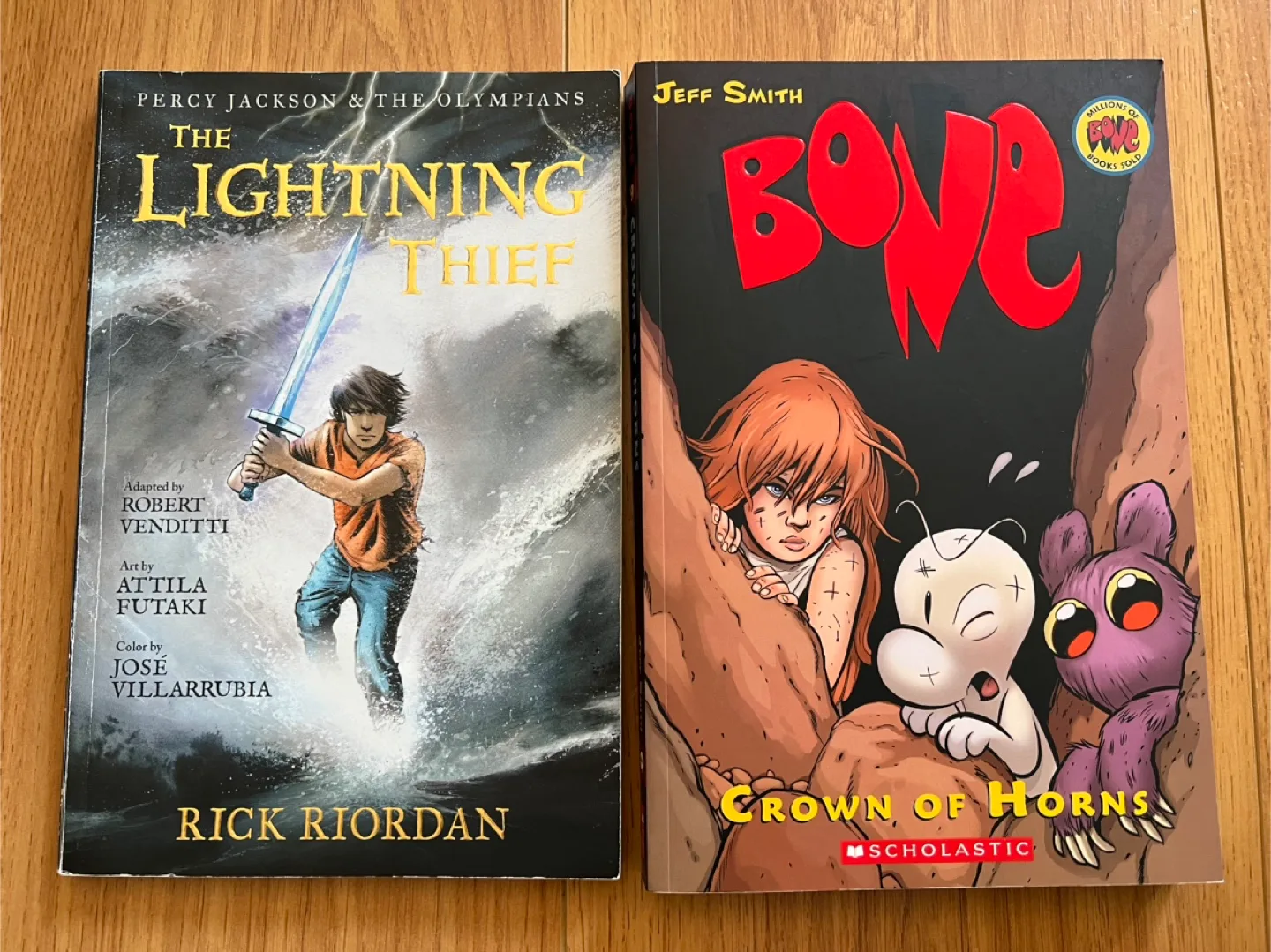 Percy Jackson and Bone Graphic Novels thumbnail