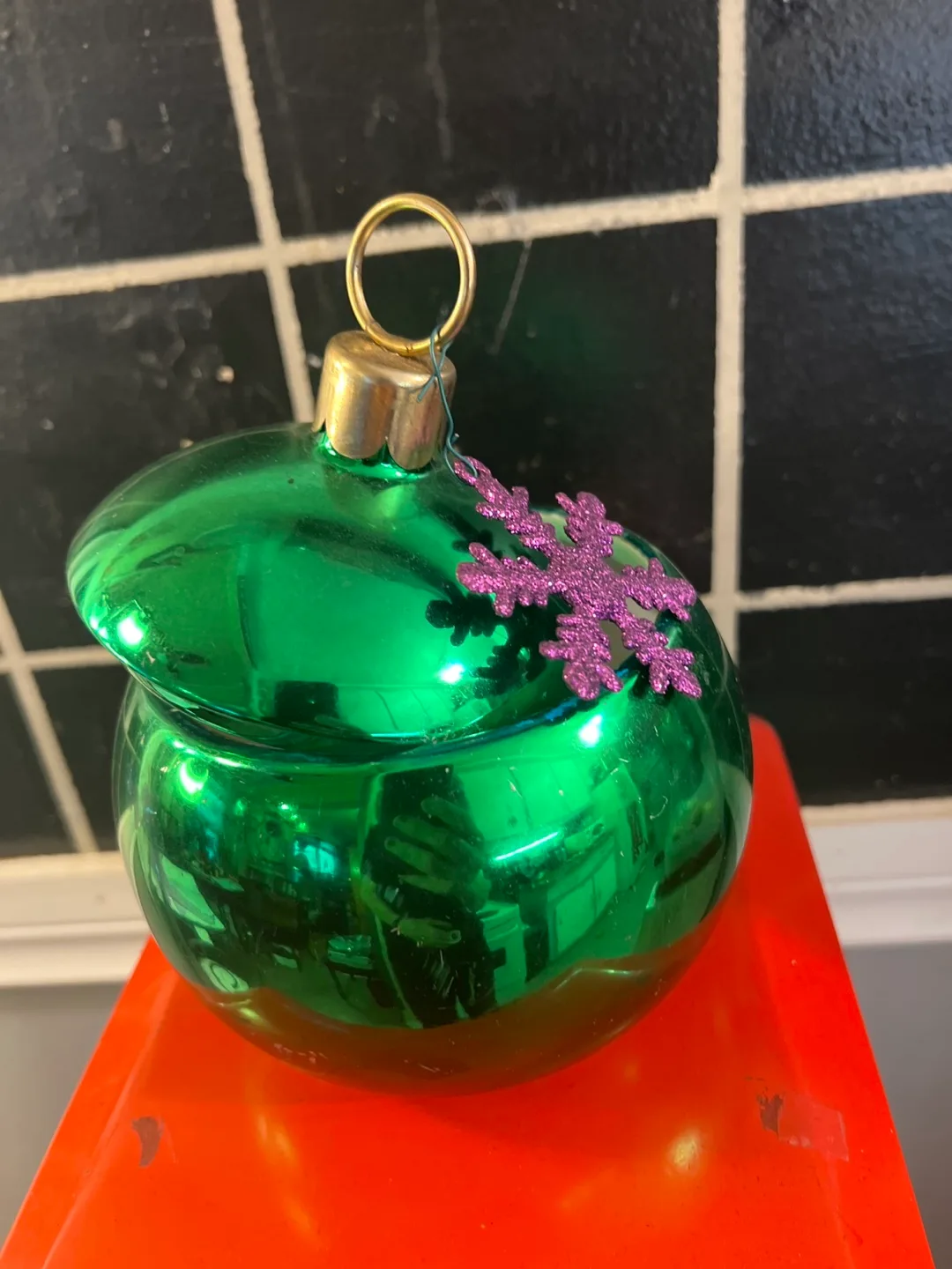 Green Christmas Ornament with Snowflake image indicator(3)