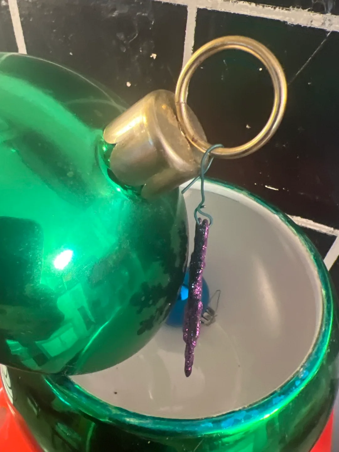 Green Christmas Ornament with Snowflake image indicator(2)