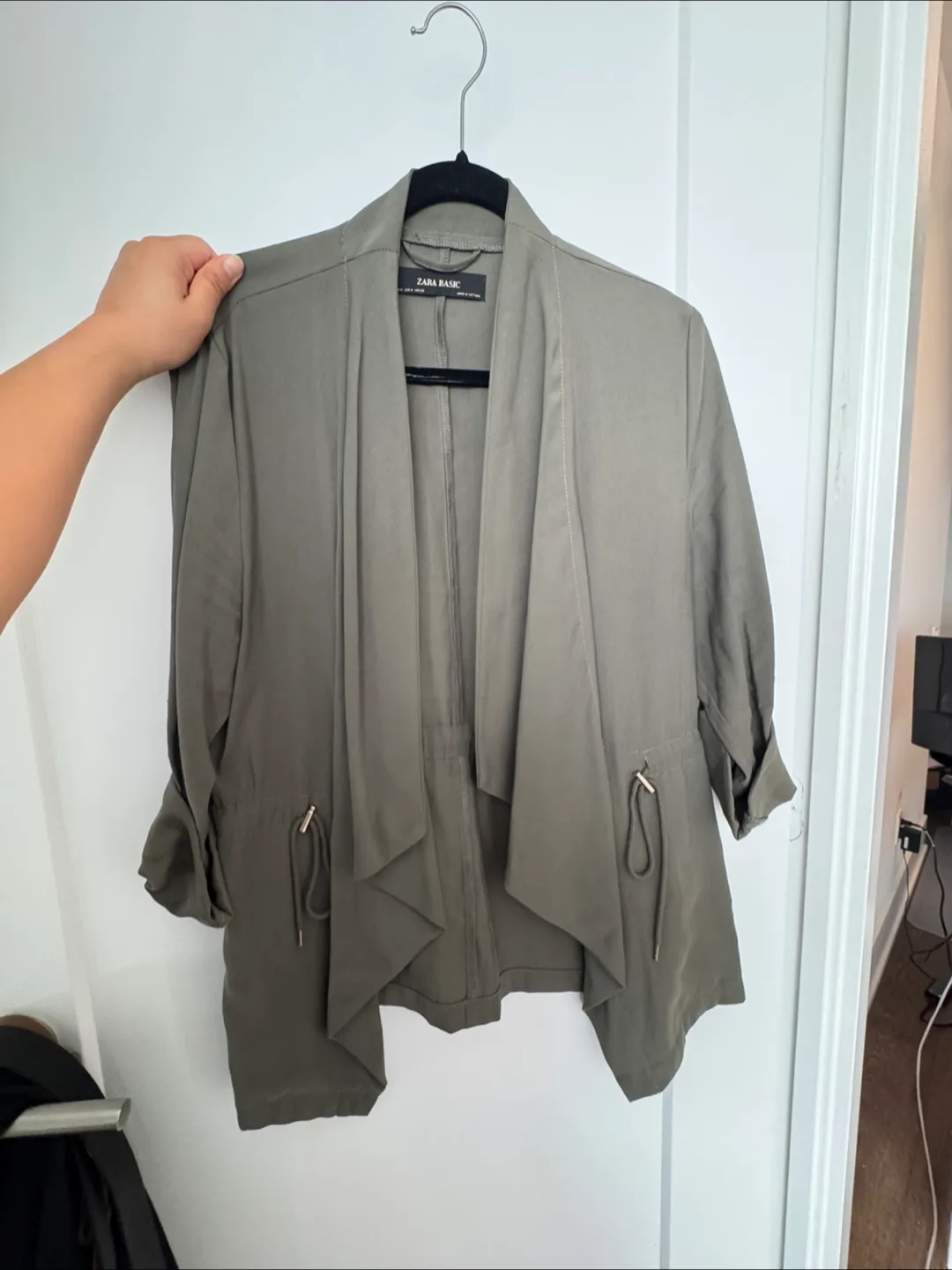 Zara Basic Olive Green Jacket - Size M thumbnail