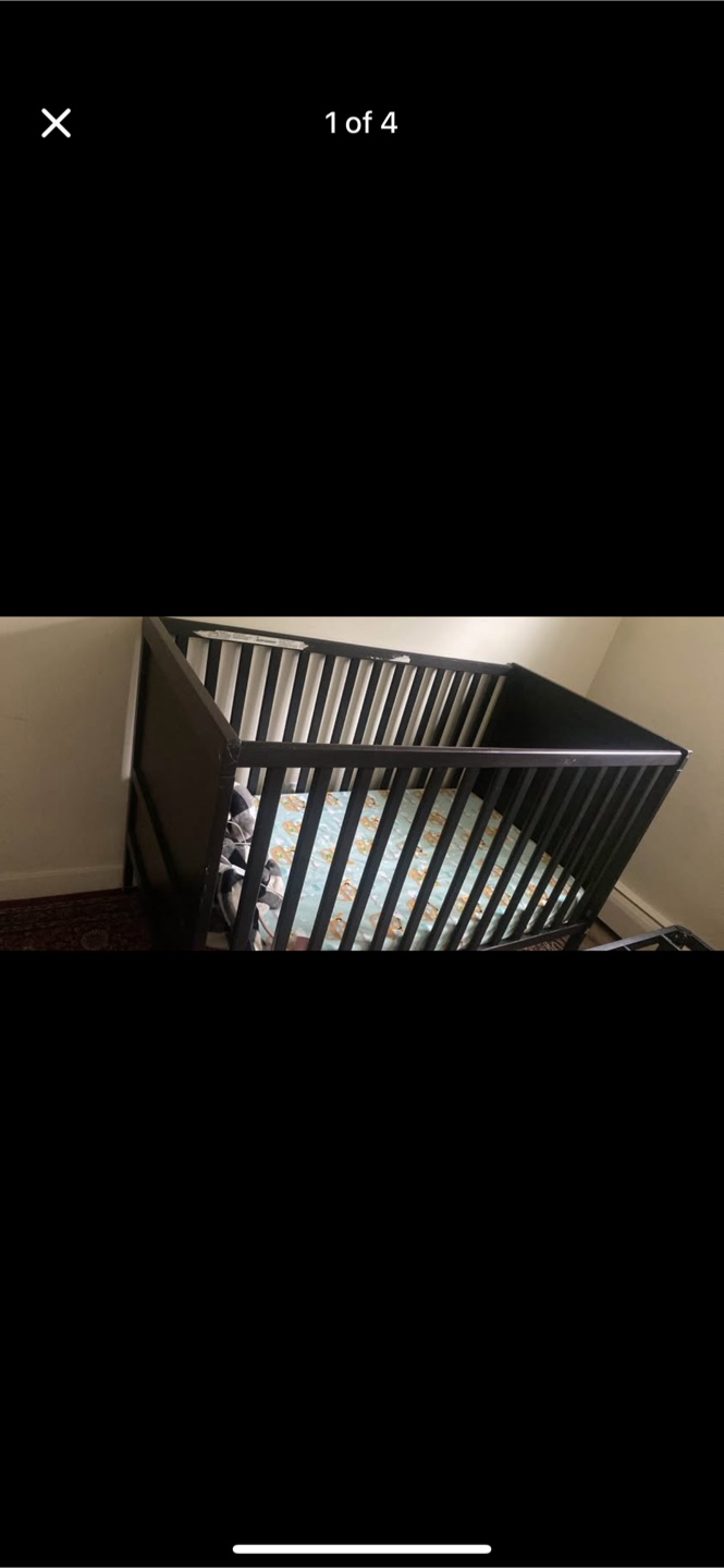 Dark Brown Baby Crib