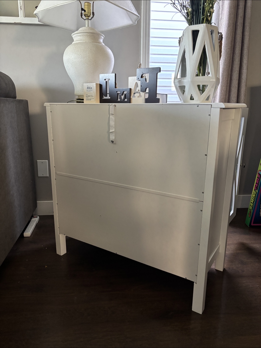 White Accent Cabinet with Glass Doors - photo 5
