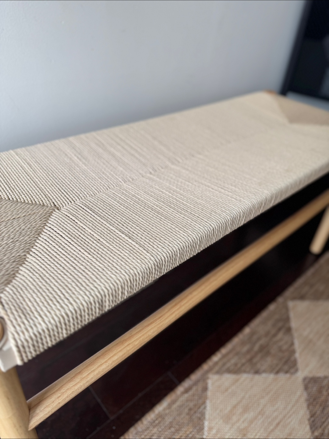 Woven Bench - Wood Frame - photo 2