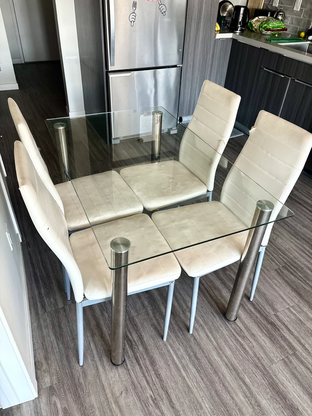 Glass Top Dining Table with 4 Chairs - photo 2