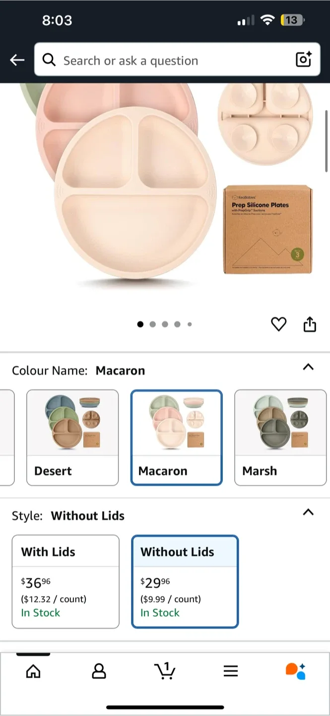 Open box new ! KeaBabies Silicone Suction Plates , New in Box! image indicator(2)