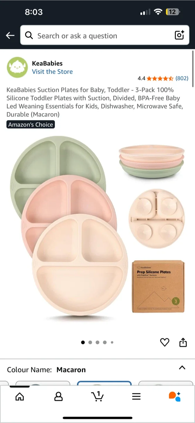 Open box new ! KeaBabies Silicone Suction Plates , New in Box! thumbnail