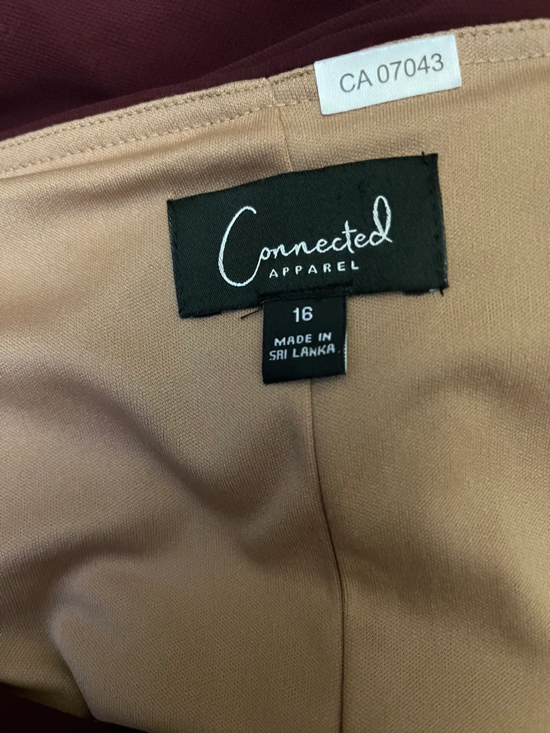 Connected Apparel Burgundy Dress - Size 16 thumbnail