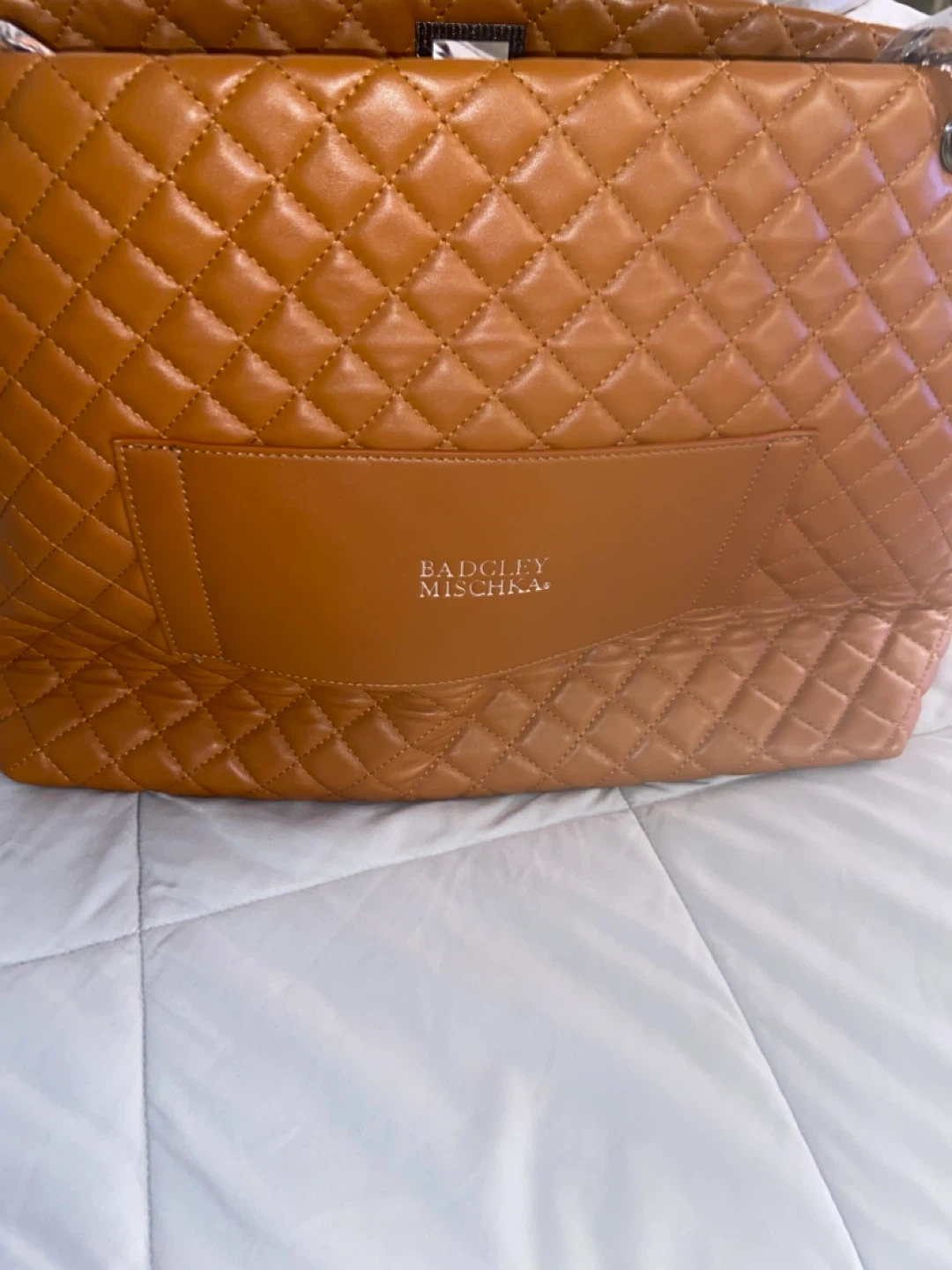 Badgley Mischka Quilted Tote Bag - Brown - photo 2