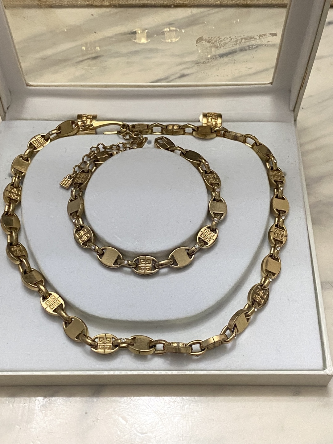 Givenchy Gold Tone Necklace & Bracelet and Earrings c - photo 4