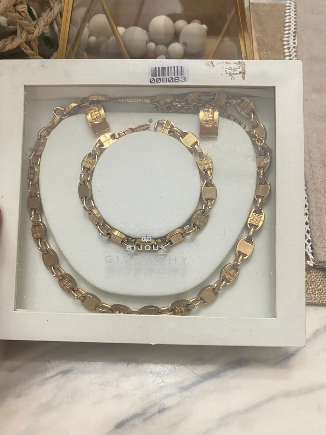 Givenchy Gold Tone Necklace & Bracelet and Earrings c image indicator(2)