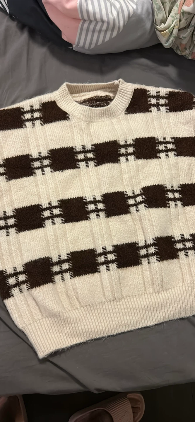 Brown & Cream Patterned Sweater - photo 2