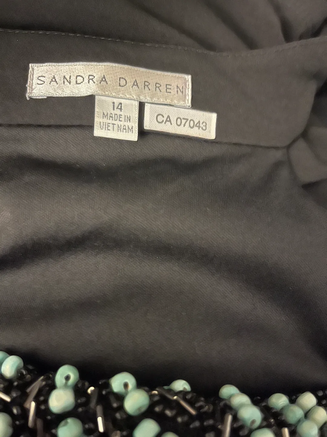 Sandra Darren Black Tiered Dress - Size 14 thumbnail