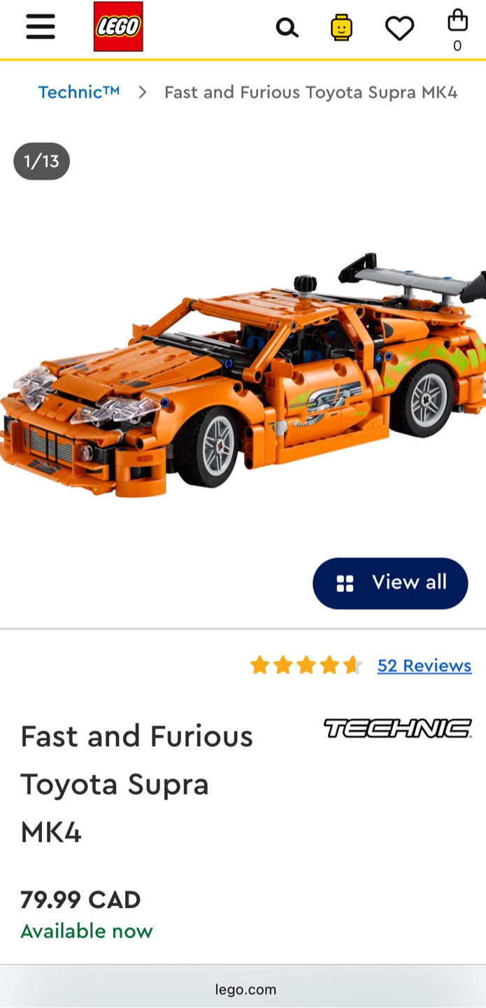 LEGO Technic Fast & Furious Toyota Supra MK4 - NEW - photo 3