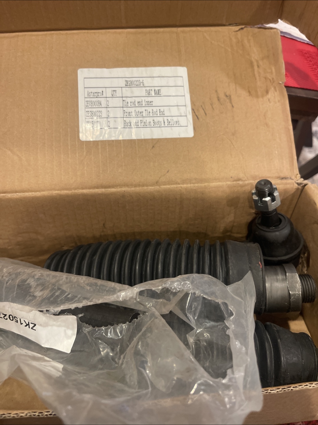Tie Rod End and Inner + Rack & Pinion Boots & Bellows