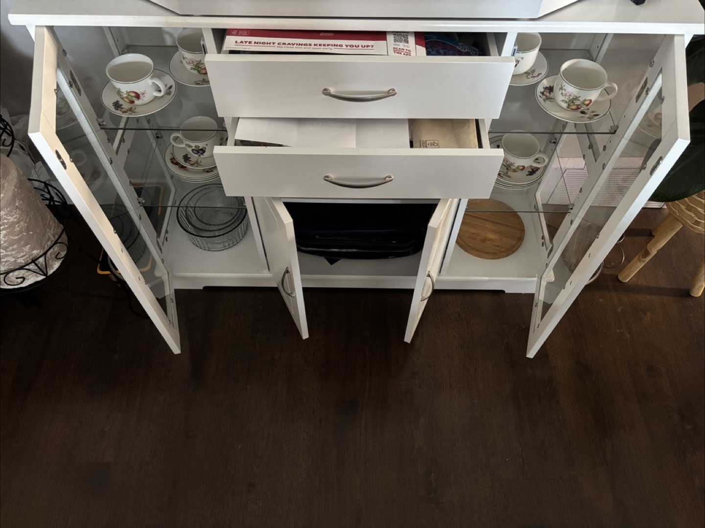 White Display Cabinet with Glass Doors - photo 4