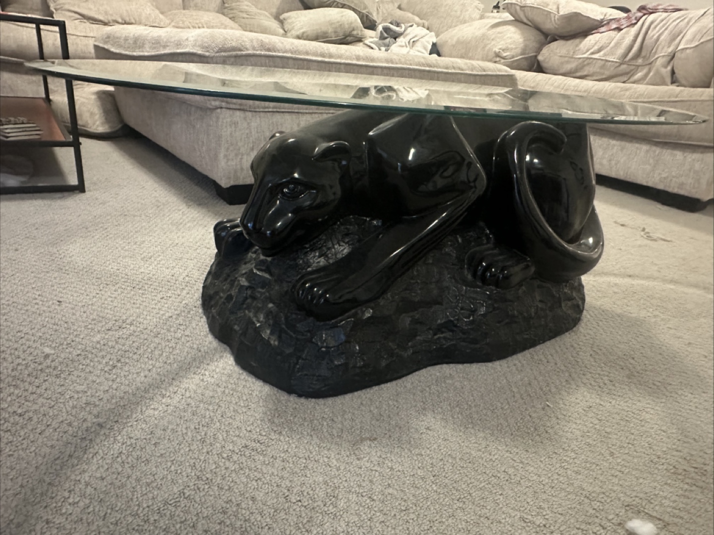 Black Panther Glass Coffee Table