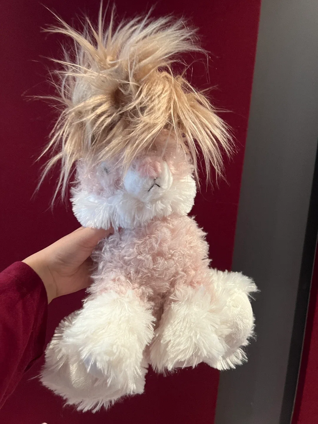 Pink & White Plush Stuffed Animal thumbnail