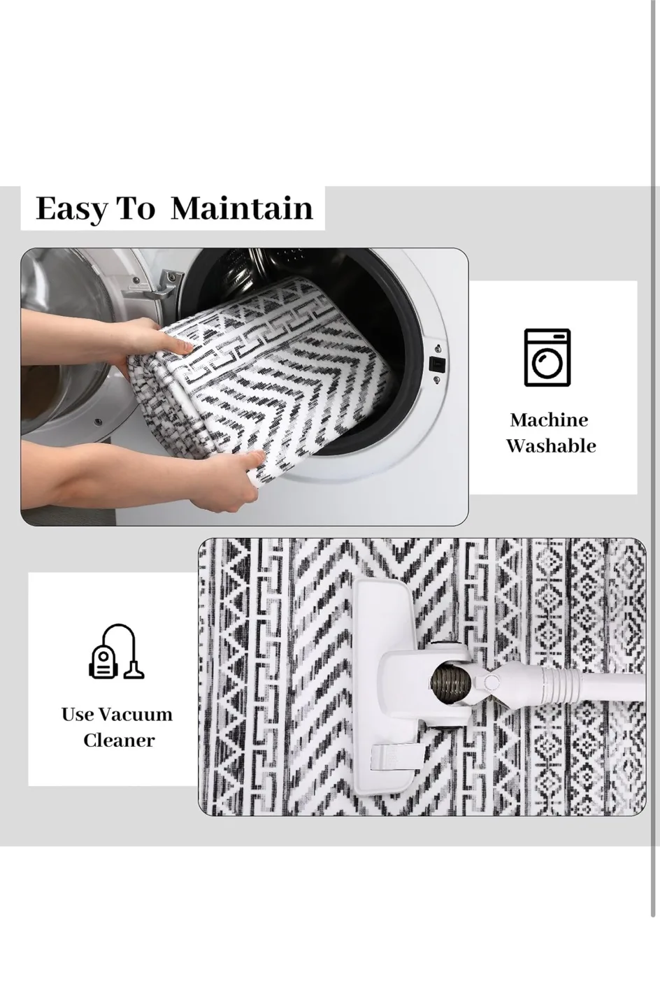 Black and White Area Rug image indicator(4)