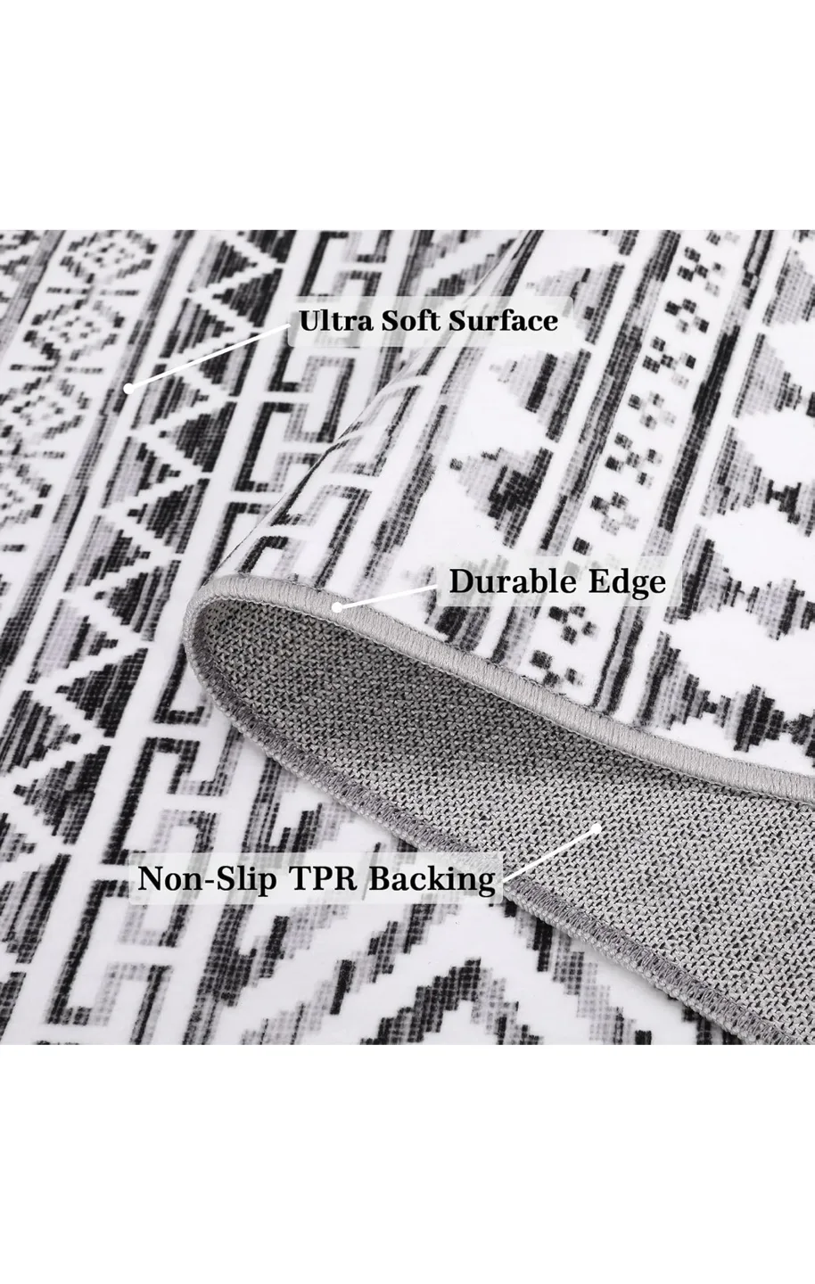 Black and White Area Rug image indicator(3)